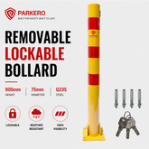 90cm Fold Down Parking Barrier, With 4 x Expension Bolts