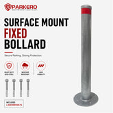 Galvanised Surface Mounted Bollard, 90 x 9cm