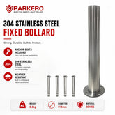 Stainless Surface Mounted Bollard, 90 x 11.4cm