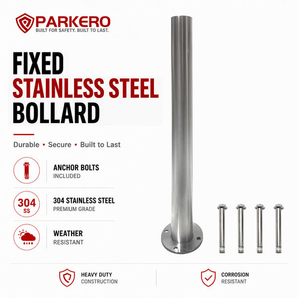 Stainless Surface Mounted Bollard, 90 x 9cm