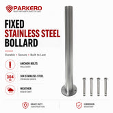 Stainless Surface Mounted Bollard, 90 x 9cm