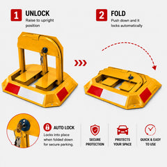 Heavy-Duty Rectangle Fold Down Parking Lock