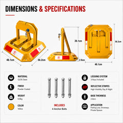 Heavy-Duty Rectangle Fold Down Parking Lock