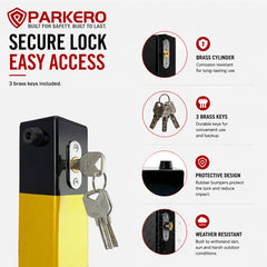 Square Heavy-Duty Fold Down Parking Post, 3 Keys
