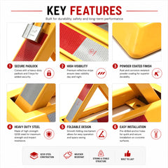 Triangle Lockable Fold Down Parking Barrier