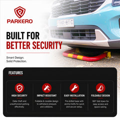 Arch Fold Down Parking Barrier, Keyed Different/Alike
