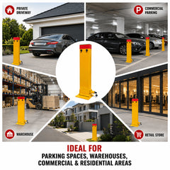 Rectangle Fold Down Parking Lock, 80cm, 2 Keys