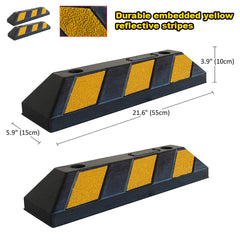 2PCS Rubber Wheel Stops Parking Guide Wheel Driveway Stopper 550mm Parking Blocks