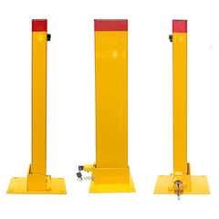 Keyed Alike Bollard Rectangle Fold Down Car Parking Lock Safety Barrier 80cm 2Key
