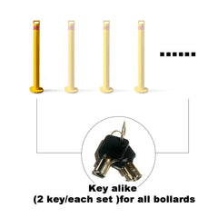 Removable Surface Mount Twist Type Bollard Lock Safety Barrier Vehicle Security 103cm x 90mm
