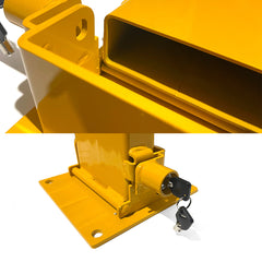 80cm Rectangle Fold Down Car Parking Bollard Lock Heavy Duty Safety Barrier 2 Keys