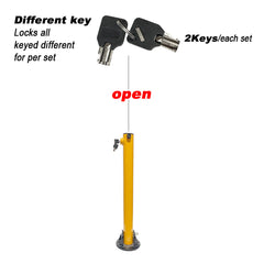 Heavy-duty Parking Bollard locker Barrier Vehicle 2 Side Fold-down Design Cast Steel Base 60cm