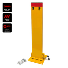 80cm Rectangle Fold Down Car Parking Bollard Lock Heavy Duty Safety Barrier 2 Keys