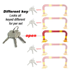 Arch Parking Barrier Fold Down Vehicle Security Locker Keyed Different Or Alike