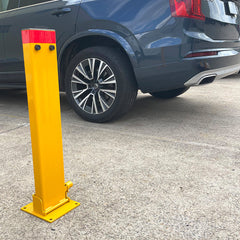 Keyed Alike Bollard Rectangle Fold Down Car Parking Lock Safety Barrier 80cm 2Key