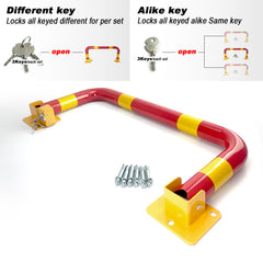 Arch Parking Barrier Fold Down Vehicle Security Locker Keyed Different Or Alike