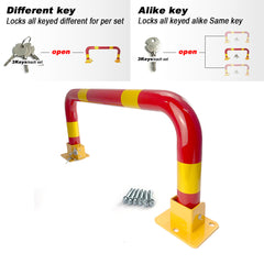 Arch Parking Barrier Fold Down Vehicle Security Locker Keyed Different Or Alike