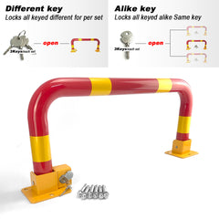 Arch Parking Barrier Fold Down Vehicle Security Locker Keyed Different Or Alike