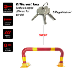 Arch Parking Barrier Fold Down Vehicle Security Locker Keyed Different Or Alike