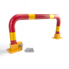 Fold Down Vehicle Parking Lock - Heavy-Duty Security Bollard - Anti-Theft Safety Barrier