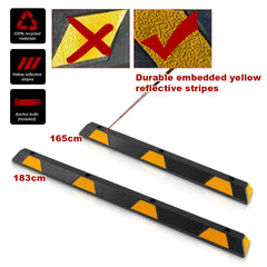 Rubber Wheel Stops Parking Guide Blocks 165/183cm Wheel Driveway Stopper AU