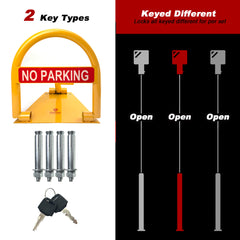 Parkero Fold-down Parking Barrier Keyed Different/Alike Vehicle Security Expension bolts