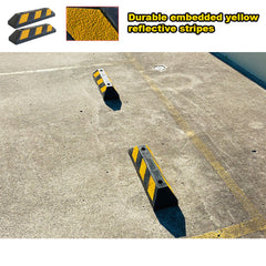 2PCS Rubber Wheel Stops Parking Guide Wheel Driveway Stopper 550mm Parking Blocks