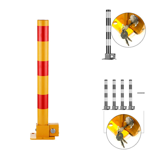 Red Parking Bollard locker Barrier Key Alike / Independent lock Fold Down Vehicle
