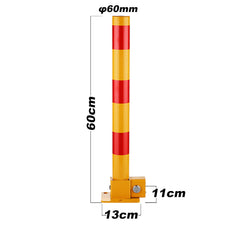 Fold Down Vehicle Parking Lock - Heavy-Duty Security Bollard - Anti-Theft Safety Barrier