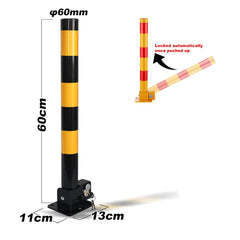 Car Parking Lock Safety Bollard Locker Barrier Fold Down Vehicle Security Black or Red
