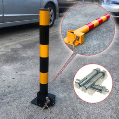 Car Parking Lock Safety Bollard Locker Barrier Fold Down Vehicle Security Black or Red