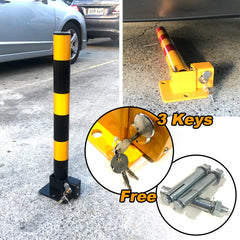 Car Parking Lock Safety Bollard Locker Barrier Fold Down Vehicle Security Black or Red