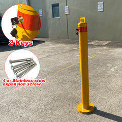 Removable Surface Mount Twist Type Bollard Lock Safety Barrier Vehicle Security 103cm x 90mm