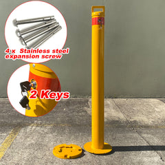 Removable Surface Mount Twist Type Bollard Lock Safety Barrier Vehicle Security 103cm x 90mm