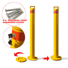 Removable Surface Mount Twist Type Bollard Lock Safety Barrier Vehicle Security 103cm x 90mm