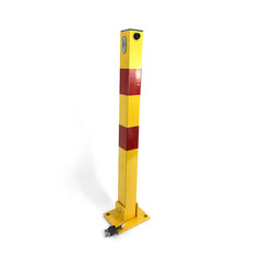 Fold Down Vehicle Parking Lock - Heavy-Duty Security Bollard - Anti-Theft Safety Barrier