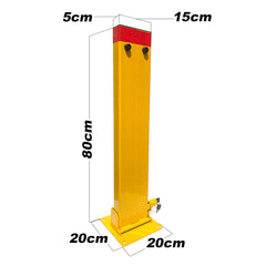 Keyed Alike Bollard Rectangle Fold Down Car Parking Lock Safety Barrier 80cm 2Key