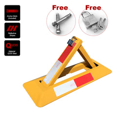 Triangle Lockable Parking Barrier Fold Down Vehicle Security Car Parking Lock Safety Reflective Stripe Barrier