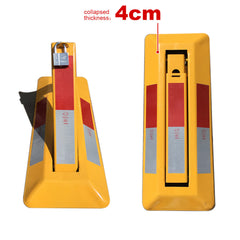 Fold Down Vehicle Parking Lock - Heavy-Duty Security Bollard - Anti-Theft Safety Barrier