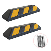 2PCS Rubber Wheel Stops Parking Guide Wheel Driveway Stopper 550mm Parking Blocks