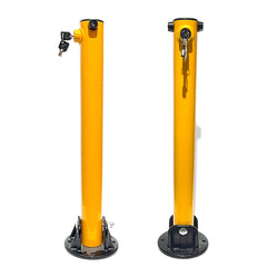 Keyed Alike 2 Side Fold-down Design Vehicle Parking Bollard locker Barrier 2 With Keys
