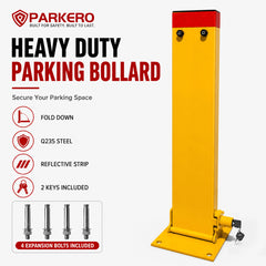 Rectangle Fold Down Parking Lock, 80cm, 2 Keys
