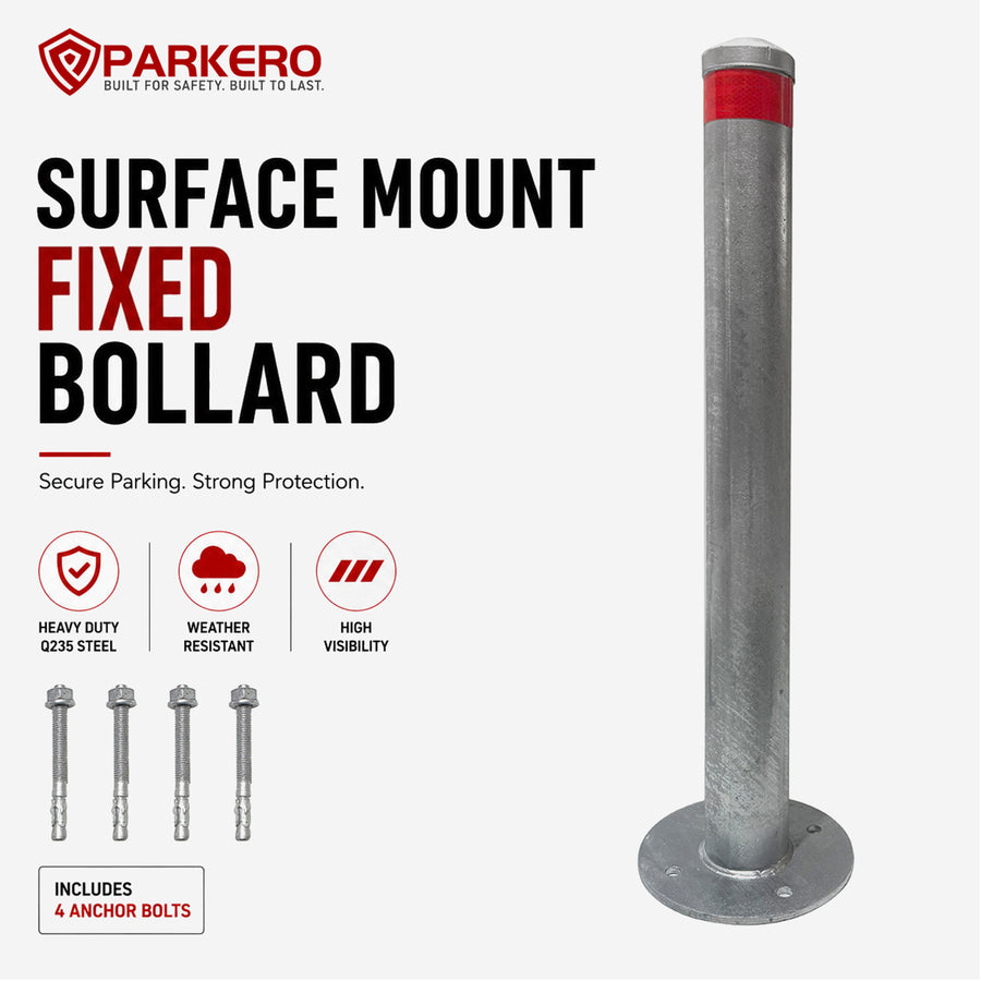 Galvanised Surface Mounted Bollard, 90 x 9cm