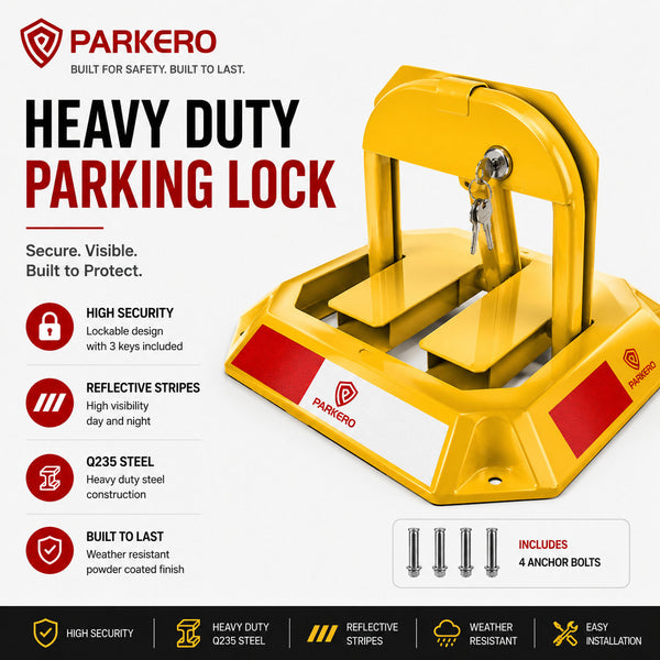 Heavy-Duty Rectangle Fold Down Parking Lock