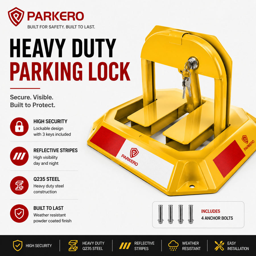 Heavy-Duty Rectangle Fold Down Parking Lock