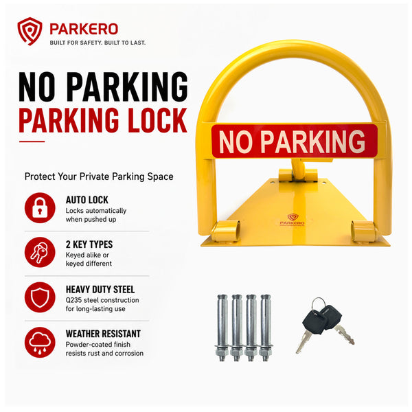 Fold Down Parking Barrier, Keyed Different/Alike