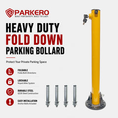 2-Side Fold Down Parking Bollard, 2 Keys