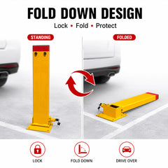 Rectangle Fold Down Parking Lock, 80cm, 2 Keys