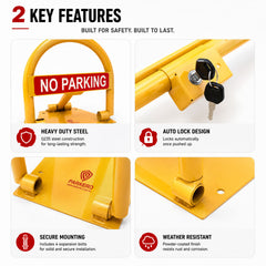 Fold Down Parking Barrier, Keyed Different/Alike