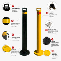 Removable Twist Bollard, Surface Mount, 2 Colours